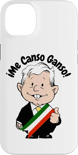 Vista 15 de Carcasa para iPhone 16 AMLO Amlito Me Canso Ganso Divertida y linda caricatura mexicana Muñeco