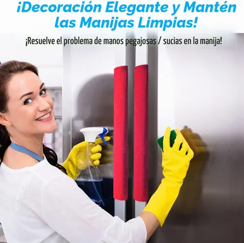 Vista 6 de Volecy - Juego de 6 fundas lavables de terciopelo para manijas de puerta de refrigerador, manija de electrodoméstico para refrigerador, microondas