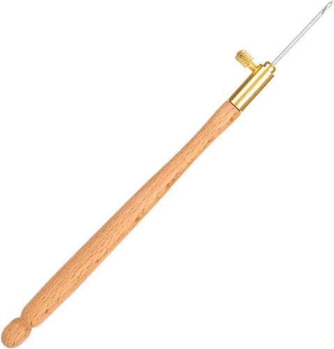 Vista 8 de Ganchos de madera francesa, aguja de bordado francés de ganchillo, mango con 3 agujas, juego de herramientas francesas antibordadas para bordar