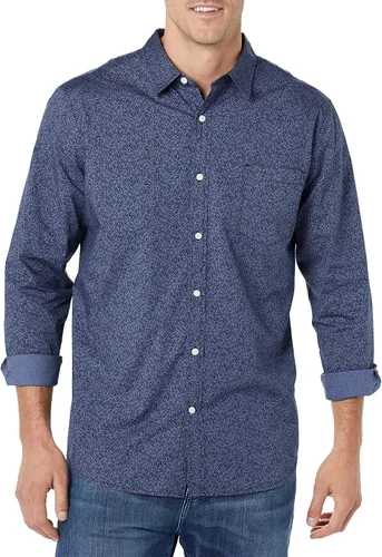 Vista 4 de Tienda Essentials Camisa de popelina elástica de manga larga para hombre