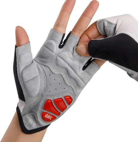 Vista 3 de Kadacha Guantes de ciclismo para hombres y mujeres, guantes de bicicleta de carreteramontaña, antideslizantes, absorbentes, acolchados, guantes