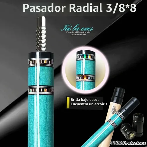Vista 5 de Tai ba cues Taco de billar profesional de madera canadiense de 19, 20, 21 onzas, rosa, azul, verde, naranja