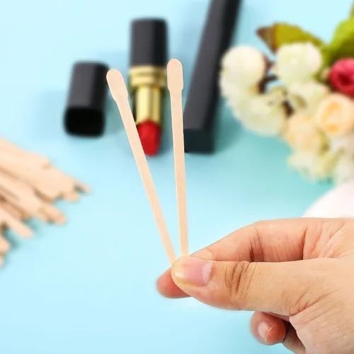 Vista 6 de 500 unidades pequeñas aplicadoras de cera para depilación de cejas, labios, nariz Espátula de madera de cera a granel, tamaño pequeño para una