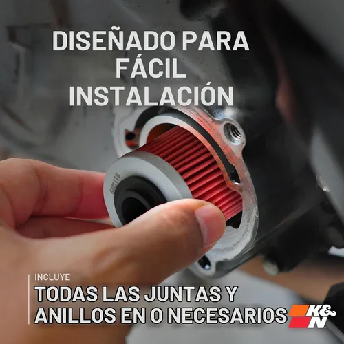 Vista 4 de K&N KN-143 Powersports Filtro de aceite de alto rendimiento