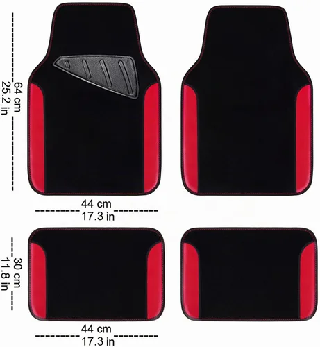 Vista 5 de CAR PASS Fundas de asiento de malla de aire 3D para automóvil, juegos completos con esponja de 5 mm, 4 alfombrillas impermeables para el suelo