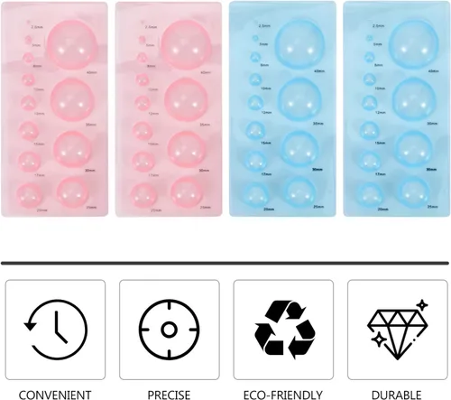 Vista 6 de 4 Uds. Herramientas de papel Quilling 3D Domes Half Ball Mold Plastic Mini Quilling Mold para DIY Paper Craft Tool