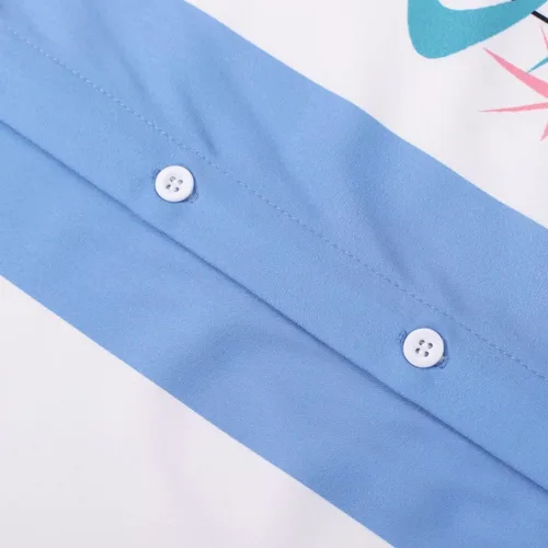 Vista 5 de Lzzidou Camisa hawaiana de manga corta con botones para la playa para hombre