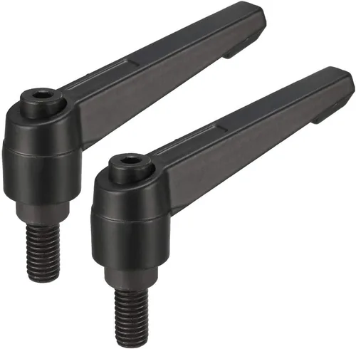Vista 16 de uxcell M6 x 0.787 in Mango de palanca de sujeción ajustable Rosca Botón de trinquete macho roscado Perillas de bloqueo Tornillo giratorio Perno