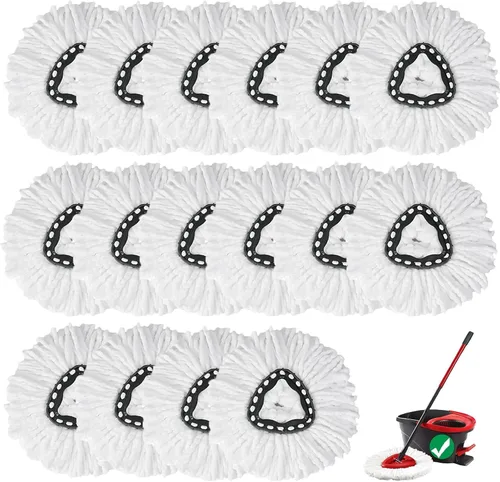Vista 12 de 4 piezas de cabezal de repuesto para fregona giratoria, 100% cabezales de trapeador de microfibra compatibles con fregona giratoria triangular
