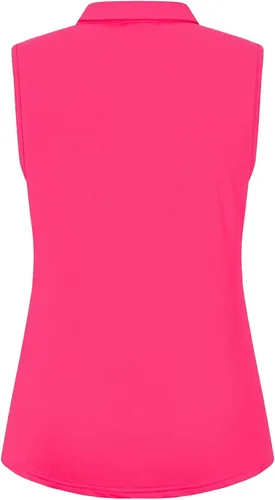 Vista 2 de Vidusou Polo de golf sin mangas para mujer, camisetas deportivas ligeras para tenis