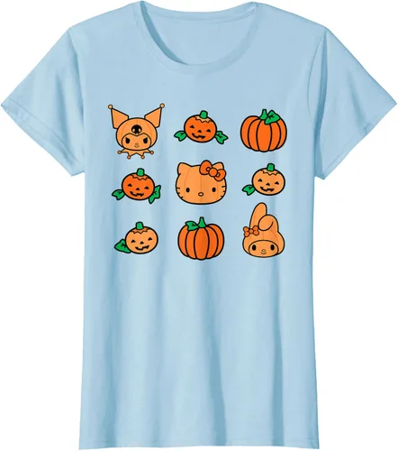 Vista 17 de Camiseta de Halloween Hello Kitty My Melody Kuromi Pumpkins