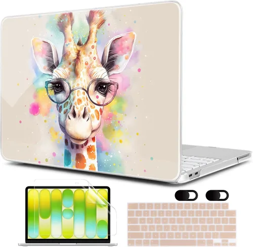 Vista 16 de MEEgoodo Funda estampada para MacBook Neo de 13 pulgadas versión 2026 (compatible con el modelo A3404), funda rígida para laptop con funda