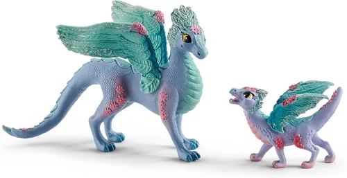 Vista 7 de Schleich Bayala - Set de juguete de 2 piezas de dragón de flores y bebé - Lindas figuras de dragón para niñas y niños - Figuras de animales de hadas