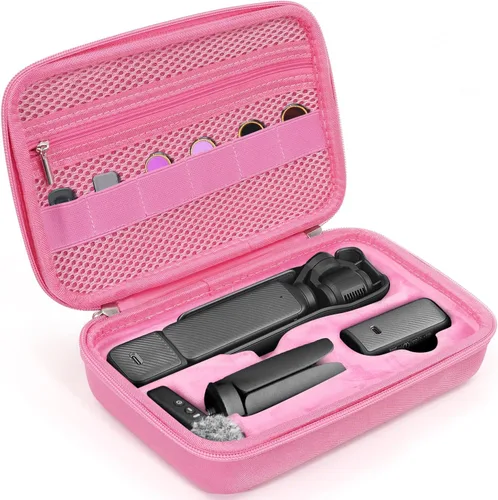 Vista 7 de Estuche para el combo de videocámara DJI OSMO Pocket 3, bolsa de almacenamiento dura EVA con 1 correa ajustable y 2 protectores de pantalla y 1 mini