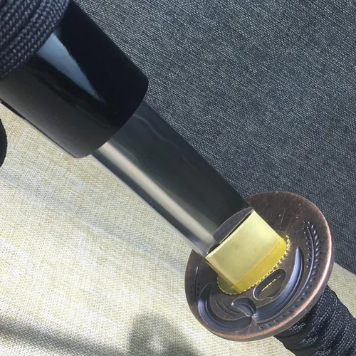 Vista 5 de Katana corta hecha a mano japonesa Wakizashi Samurai Espada T10 Acero Arcilla Templada Hoja