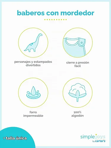 Vista 4 de Simple Joys by Carter's Baberos de dentición para bebé niño (7 unidades)