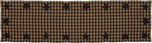 Vista 4 de VHC Brands, Black Star, algodón, 13x48, alfombra de pasillo tejida, color negro