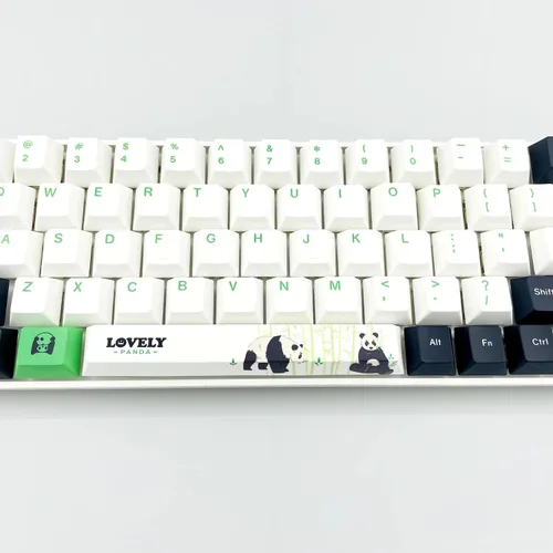 Vista 3 de Teclas PBT Panda de 115 teclas de perfil de cereza DYE-SUB teclas personalizadas para interruptores Cherry Gateron MX Teclados mecánicos