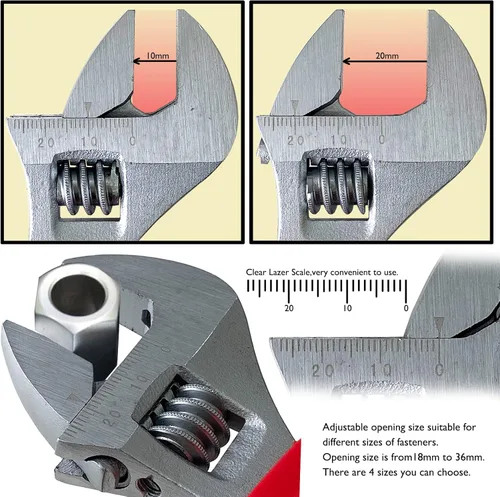 Vista 3 de WEDO Llave ajustable aislada de 6 pulgadas, llave de inyección ajustable VDE 1000V, llave de seguridad para electricistas, acero al cromo vanadio