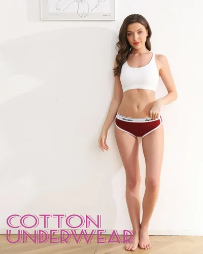 Vista 7 de Ropa interior de algodón para mujer, transpirables, atrevidas, cómodas, bikinis para mujeres jóvenes, paquete de 5