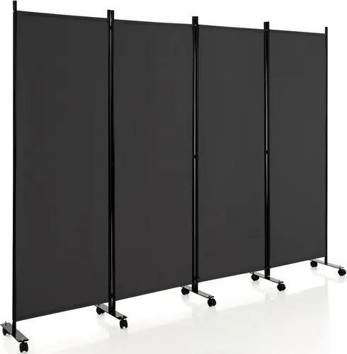 Vista 22 de Giantex Divisor de Habitación Panel Individual Grande, 73''A x 73''Al Pantalla de Privacidad con Ruedas Bloqueables, Panel Divisor de Habitación