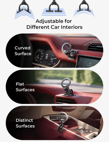 Vista 4 de LISEN - Soporte magnético de teléfono para automóvil, imanes fuertes, soportes magnéticos para teléfono para tu automóvil, 2 en 1, para salpicadero