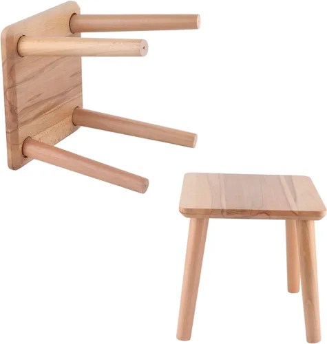 Vista 8 de Taburete para niños, taburetes multiusos de madera para el hogar, bonito banco pequeño, asiento para niños, muebles de bricolaje, taburetes