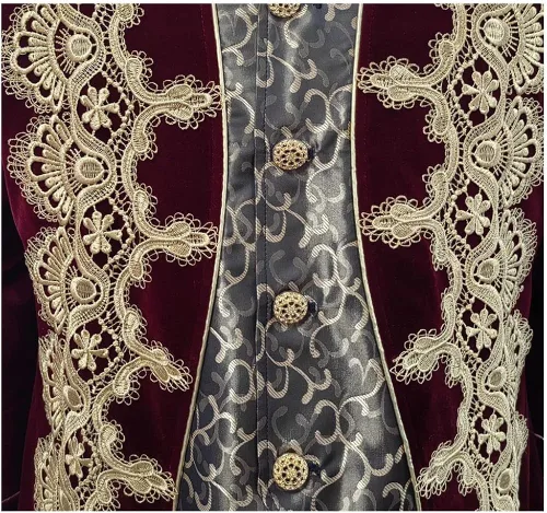 Vista 6 de VOREING Chaqueta de pirata steampunk para hombre, estilo gótico, príncipe victoriano