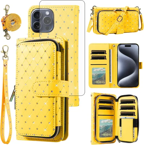 Vista 18 de Funda para teléfono iPhone 6 6S con cremallera y protector de pantalla con protector de pantalla, correa de cordón cruzado, ranura para iPhone 6 Six