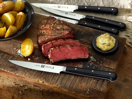 Vista 4 de ZWILLING 39029002-0 Steakset con Welle, 4 TLG, Edelstahl, negro/plata
