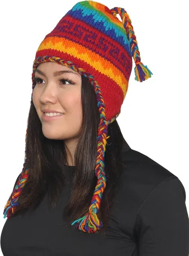 Vista 3 de KayJayStyles Nepal - Juego de gorro de lana de esquí y guantes de punto a mano