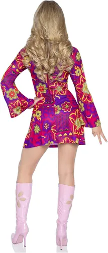 Vista 2 de Leg Avenue womens 2 Pc Hippy Girl Flower Bell Sleeve Dress With Headband