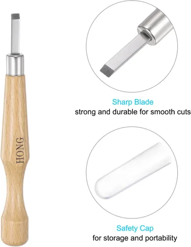 Vista 4 de uxcell Cuchillo de tallado de madera, cinceles, 0.205 in 50# acero al carbono medio plano esculpir Graver para bricolaje, manualidades, escultura