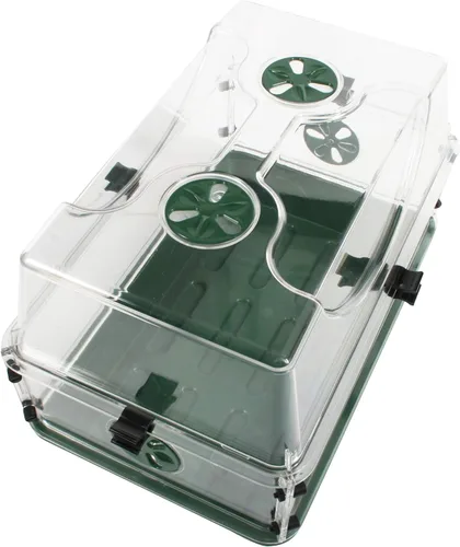 Vista 10 de EarlyGrow 93763 propagador medio con cúpula para semillas y hierbas con extensión de altura lateral ventilada, verde