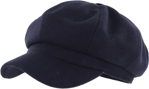 Vista 10 de Gisdanchz Boina de lana con visera para mujer, gorra de taxista para invierno Marrón