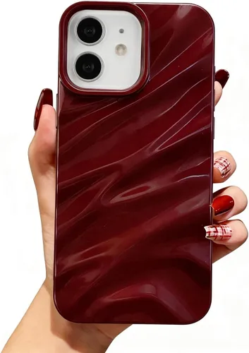 Vista 40 de QLTYPRI Funda compatible con iPhone 11, bonita funda con patrón de ondas de agua para niñas y mujeres, delgada, satinada, brillante, suave, de Beige