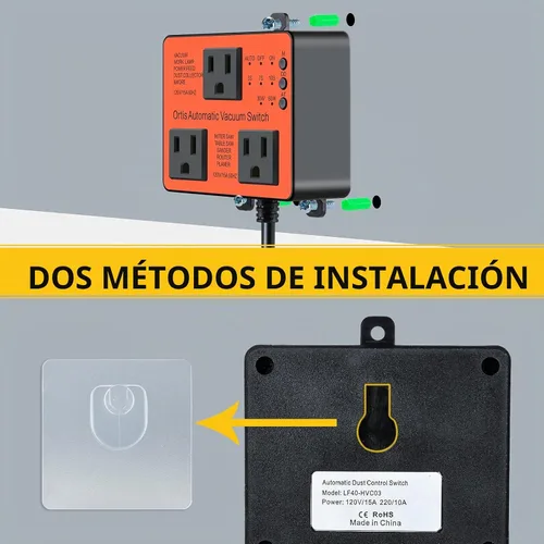 Vista 5 de Interruptor de vacío automático, interruptor automático Ortis con control de polvo para más herramientas eléctricas, retarda el encendido/apagado