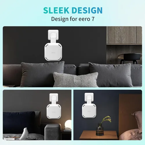 Vista 4 de Soporte de montaje en pared para eero 7 router Mesh Wi-Fi System – Sin cables desordenados, soporte de pared para extensor eero 7, soporte