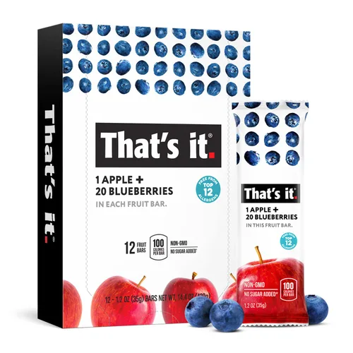Vista 11 de That's it - Barra de fruta real 100% natural de manzana + plátano, el mejor aperitivo vegano con alto contenido de fibra, sin gluten, paleo