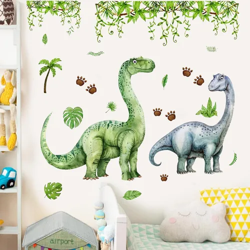 Vista 6 de Calcomanías de pared de dinosaurios grandes para aula, mural de pared