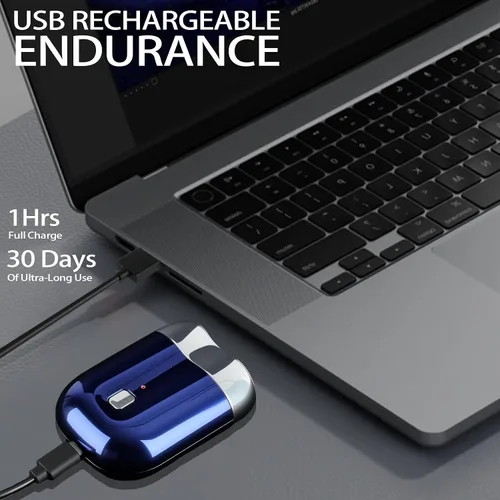Vista 4 de Mini afeitadora eléctrica para hombres y mujeres, afeitadora de doble cabeza de bolsillo, afeitadora eléctrica de viaje compacta impermeable