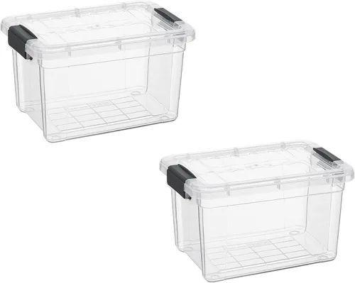 Vista 95 de Superio Mini contenedor de almacenamiento de plástico para crayón, suministros de arte y estuche de costura, organizador pequeño apilable