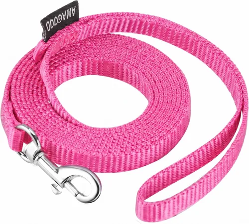 Vista 54 de AMAGOOD 6 pies de correas para cachorros/perros, correa de estilo tradicional resistente con gancho de cuello fácil de usar, correa para perros Negro