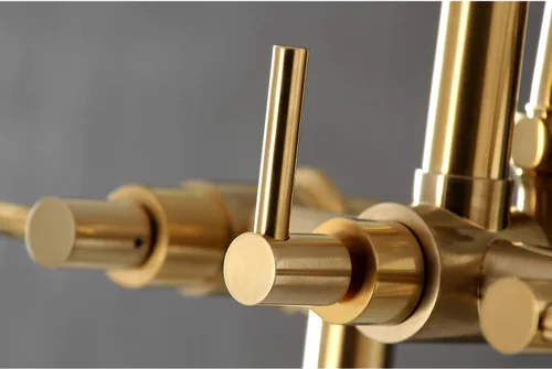 Vista 2 de Kingston Brass AE8107DL - Llenador de bañera con ducha de mano, latón cepillado