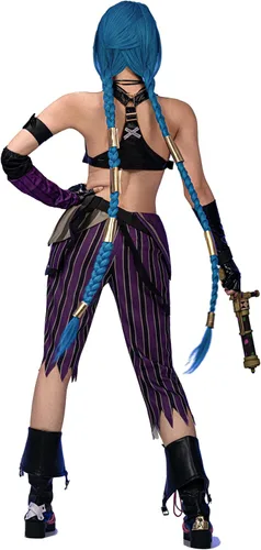 Vista 3 de OSIAS Figura de disfraz de cosplay de Arcanee Jinx para mujer, favorecedora y elegante