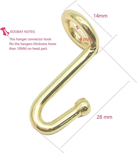 Vista 6 de Percha para ropa, 72 unidades, ganchos de metal dorado, ganchos extensores, mini ganchos en cascada