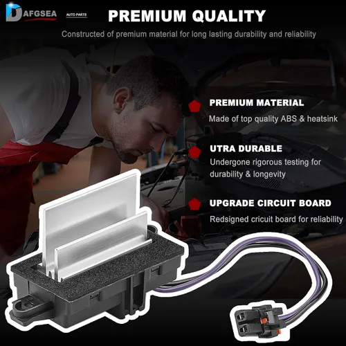 Vista 4 de Módulo de control de ventilador AC Resistencia del motor del ventilador para 2003-2007 Chevy Silverado Avalanche Suburban Tahoe, GMC Envoy Sierra