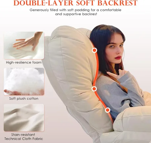 Vista 4 de High Back Desk Chair,High Back Heavy-Duty Computer Home Office Desk Chair,Big and Tall Executive Gaming Chair with Footrest Lumbar Support,White