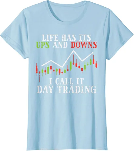 Vista 21 de Life Ups And Downs Day Trading Crypto Stock Market Trader T-Shirt, Negro