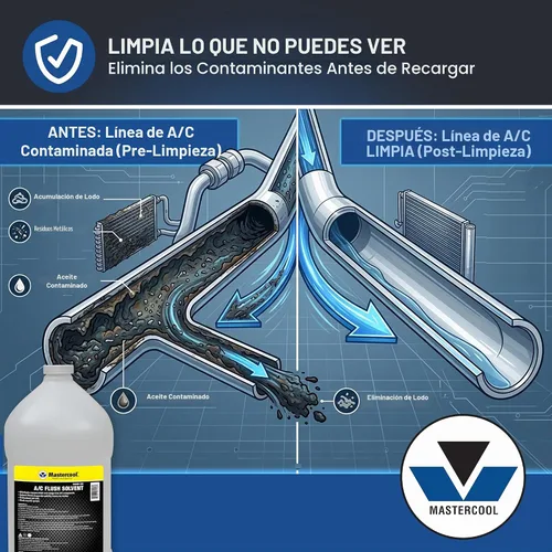 Vista 5 de Mastercool 91049-128 Disolvente de descarga A/C de 1 galón Negro/Amarillo